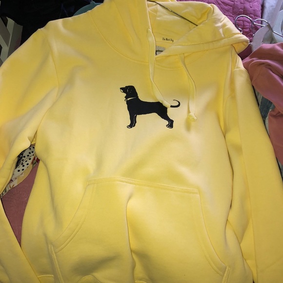 yellow black dog sweatshirt
